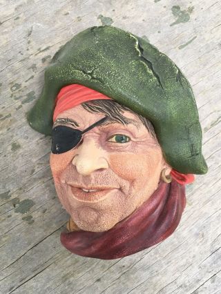 Vintage Bosson Legend Chalkware Head The Smuggler Wall Hanging Made In England