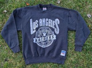 Vintage Nutmeg Los Angeles Raiders 90s Nfl Football Crewneck Sweatshirt Large