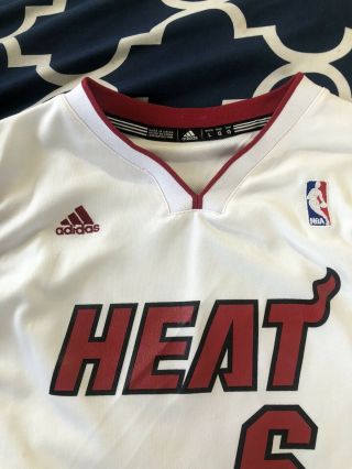 Lebron James Miami Heat 6 Jersey Adidas Boys Size L White NBA Looks. 3