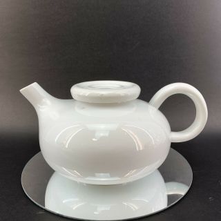 Ikea Spal White Vintage Rondo Teapot Coffee Pot Ceramic 4 Cup Medium