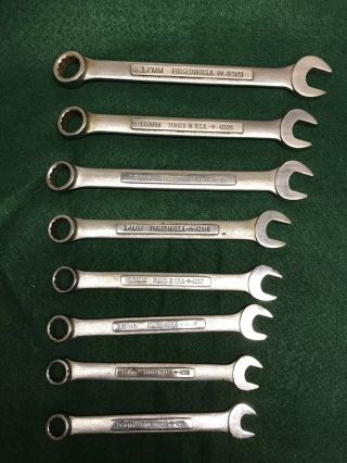 Vintage Craftsman • 8 Piece Metric Combination Wrench Set • 10mm - 17mm • USA Vs 2