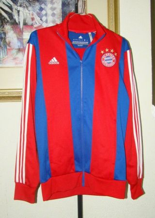 Adidas Bayern Munich Anthem Jacket Track Top Red/blue Size Small Euc