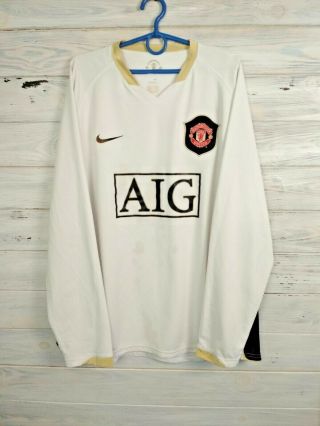 Manchester United Jersey 2006 2007 Long Sleeve L Shirt Fotball Trikot Nike