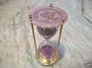 Sand Timer Brass Hourglass With Kelvin & Hughes Vintage Marine Gift