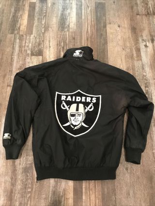 Men’s Vintage Oakland Raiders Starter Puffer Jacket Size Medium Big Logo