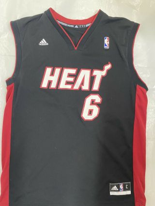 Vintage Adidas Authentic Nba Lebron James 6 Miami Heat Jersey Size L Men’s