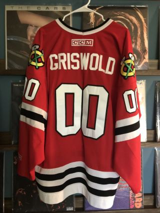 Clark Griswold Christmas Vacation Chicago Blackhawks 00 Nhl Ccm Sc Jersey Xl