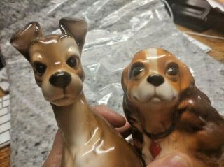 Vintage Disney Lady & The Tramp Ceramic Figures Walt Disney Productions Japan