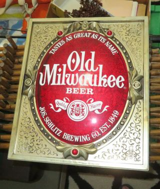 Vintage 1976 Old Milwaukee Beer Sign 14” X 12” Part No.  86208