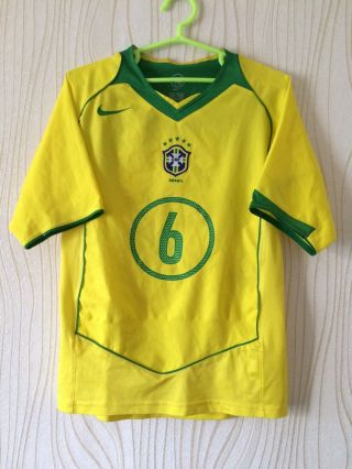 Brasil Brazil Team 2004 2006 Nike Home Football Soccer Shirt Jersey R.  Carlos