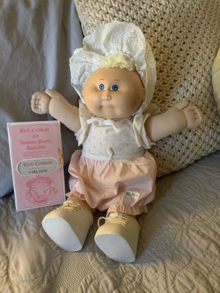 Vintage 1982 Cabbage Patch Kids Preemie Girl With Tuft Of Blonde Hair