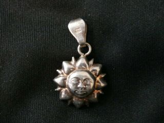 Unique Vintage Sterling Silver Moon And Sun Pendant/ Charm.  Make Offer 603