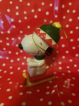 Vintage Willitts Peanuts Snoopy Christmas Ornament 1958,  1966.  Comes In Orig Box