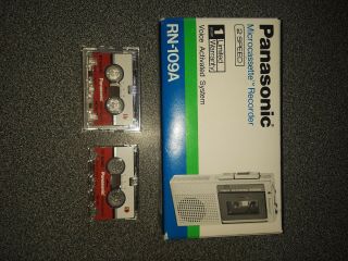 Panasonic Rn - 109a Microcassette Recorder 2 Speed Voice Activated Boxed Vintage