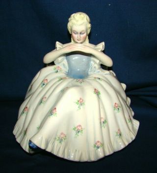 Vintage Ronzan Italian Pottery Lenci Style Woman Figurine