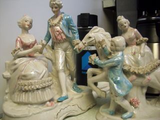 Vintage Shabby Porcelain French Statues