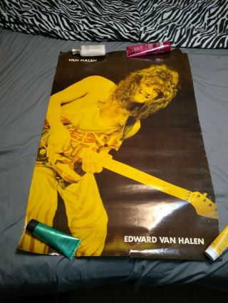 Rare Vtg Eddie Van Halen Poster 1983 Approx 23 X 34 1/2 Playing Guitar