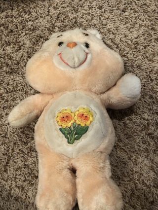Vintage 1983 Kenner " Friend Bear " Care Bear Plush Orange Flowers 13 "