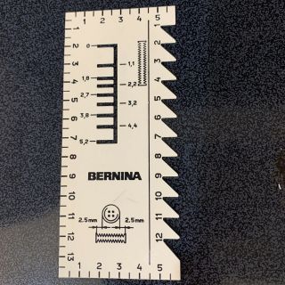 Vintage Bernina Button Hole Ruler Measures In Millimeters Rare 5 1/2 " X2 3/8 "