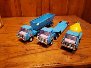 Vintage Buddy L Construction Trucks With Trailers 1960 
