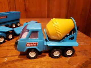 Vintage Buddy L Construction Trucks with Trailers 1960 ' s JAPAN Blue 2