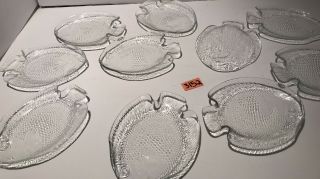 Arcoroc France Glass Fish Plates 6 1/2”x 5” Vintage Set Of 10 2
