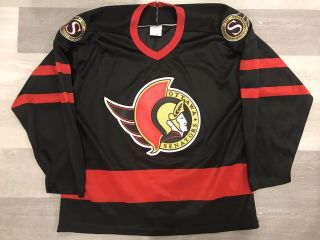 1992 Ccm Ottawa Senators Black Ultrafil Nhl Hockey Jersey Size Large