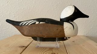 Vintage Doug Snow Hooded Merganser Drake Duck Decoy East Michigan Rare Species