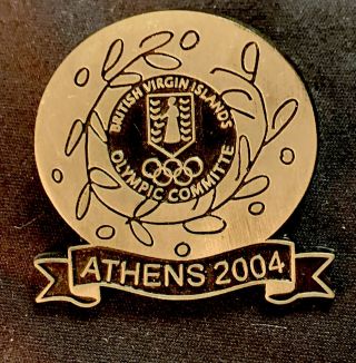 2004 Athens Olympics British Virgin Islands Noc Olympic Pin Plate Copper