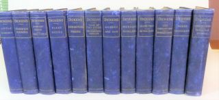 12 Volume Library Edition Set Of Charles Dickens Novels.  Vintage