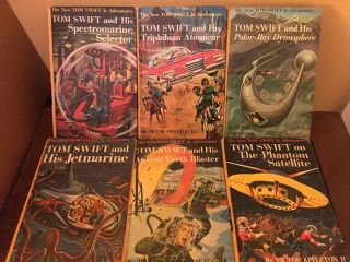 6 Good Set of Tom Swift Jr.  Adventure Books - HB 2 5 9 15 19 25 yellow HB PC 2