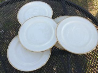 Vintage Lenox Pattern 86 Ivory With Gold Band 5 Salad Plates