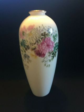 Vintage Noritake Nippon Toki Kaisha Vase Hand Painted Chrysanthemums