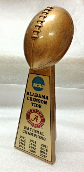 10 " University Of Alabama Crimson Tide Ncaa National Champion Football Trophy