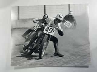 Vintage Black And White Photo Motorcycle Race Early 1950s 3