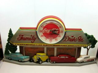 Vintage Coca Cola Clock Family Drive In Burwood Made In Usa 3d Great
