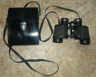 Vintage Taylor Binoculars 7 X 35 Wide Angle Hunting Camping W/ Case - Model 2802