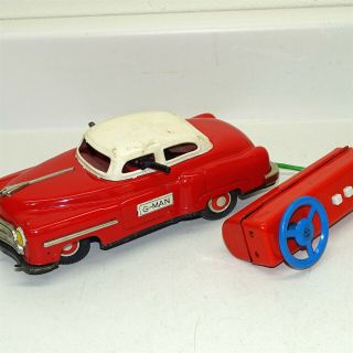 Vintage Line Mar G - Man Tin Toy Battery Operated And Friction Vehicle,  Red