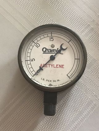 Vintage Oxweld Acetylene Gauge 0 - 15 Psi