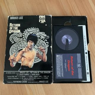 Bruce Lee Return Of The Dragon Beta Max Vhs 1983 Chuck Norris Cbs Fox Vintage