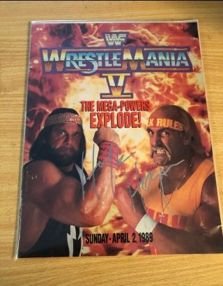 Wwf Wrestlemania V Program Signed By Hulk Hogan