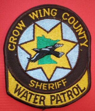 Mn Minnesota Crow Wing County Sheriff Deputy Water Patrol Vintage Police Patch