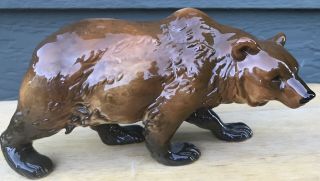 Vintage Goebel Brown Bear Large Grizzly Porcelain Figurine Figure 9”