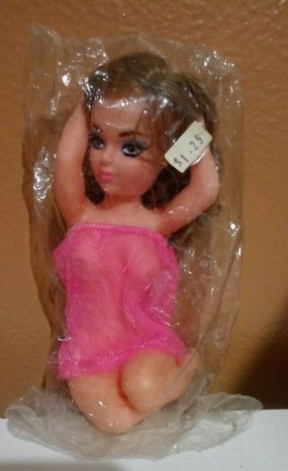 Vintage 1960s Dashboard Doll,  Bar Accessory,  Sexy Pin Up Doll W/ Nightie