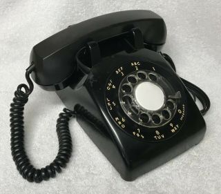 Vintage 1960s Western Electric C/d 500 2 - 66 Black Rotary Dial Desktop Telephone