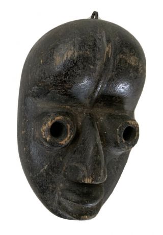 Antique African Art Wood Carved Mask Approx.  4 X 2 “