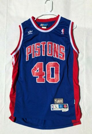 Adidas Nba Detroit Pistons Bill Laimbeer Hardwood Stitched Jersey Large L