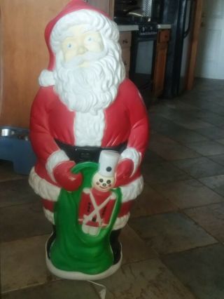 Vtg 1997 Grand Venture Blow Mold Santa Toy Soldier Holiday Decor 38 "