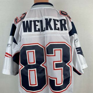 Reebok Wes Welker England Patriots Jersey Nfl Football Road Sewn White L