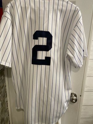 Derek Jeter York Yankees Majestic Pinstripe Jersey Size Large Adult